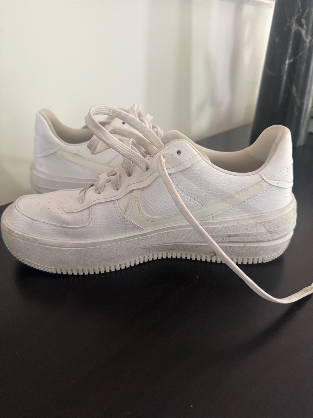 Nike Women’s White Sneakers with Cream Swoosh